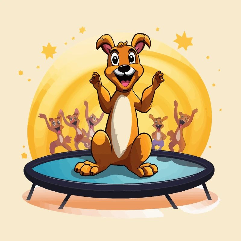 Fröhlicher Hund auf Trampolin