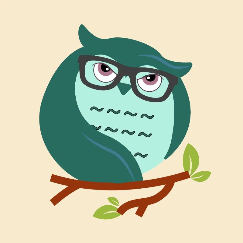 Cartoon-Eule mit schicke Brille