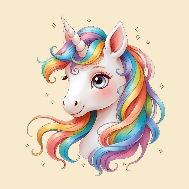 Regenbogen Einhorn - Licorne arc-en-ciel mignonne