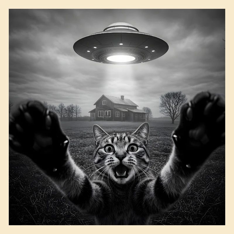 Design drôle d’extraterrestre d’un chat spatial OVNI