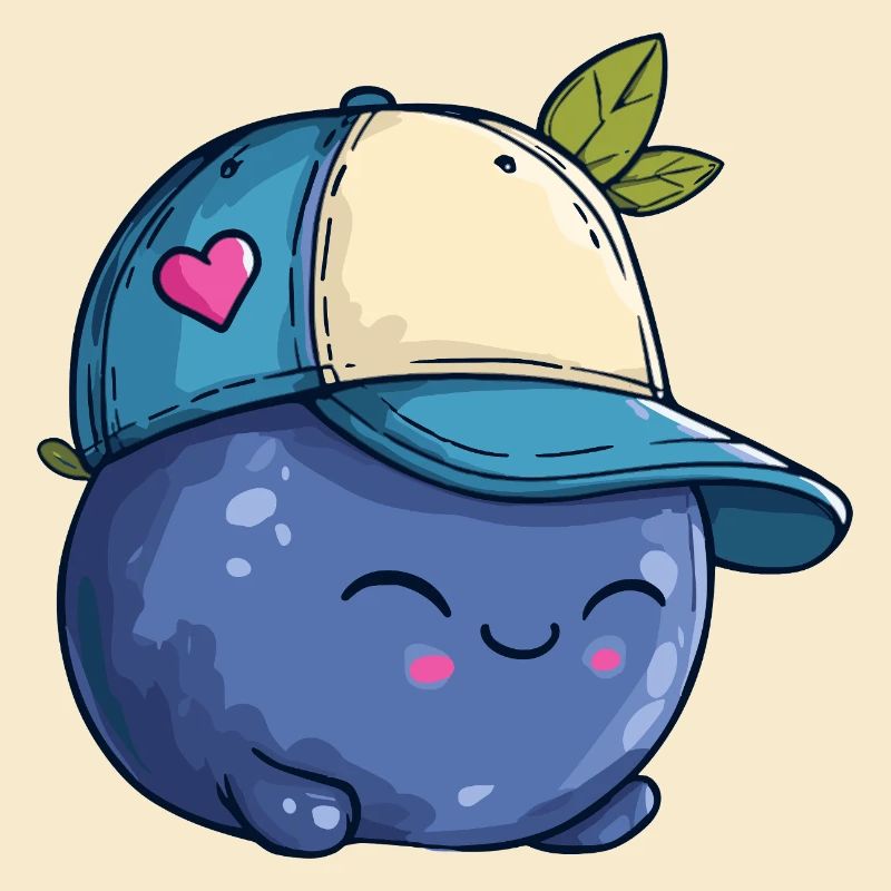 Kawaii Blaubeere mit Cap