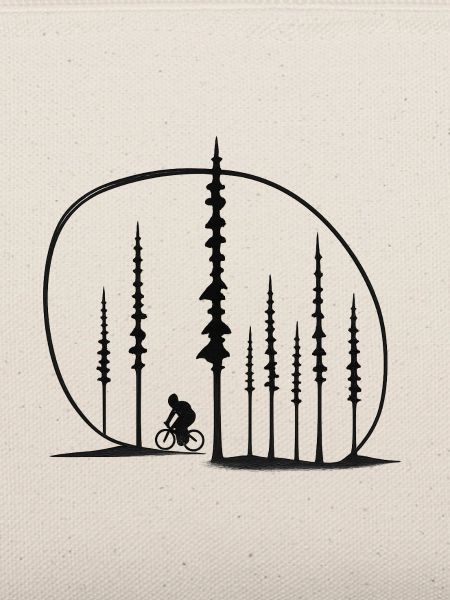 Waldpfad Radler Silhouette geschenkidee Freunde 
