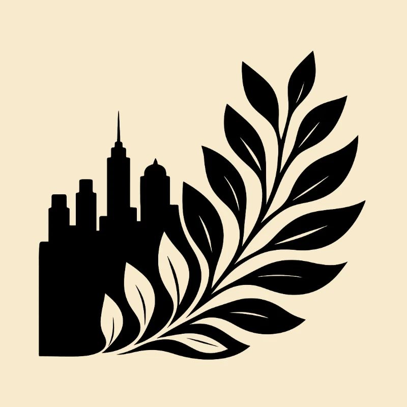 Stadtwald Skyline Blattdesign