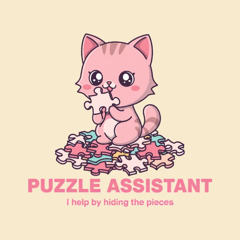 Aide au puzzle et citation pour chat