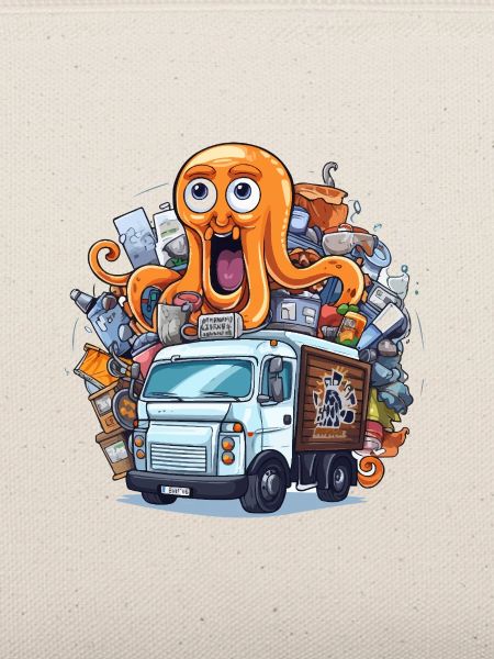 Oktopus im Müllwagen