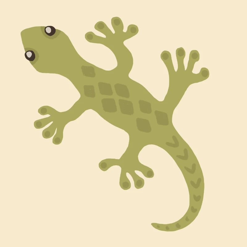 Lime Gecko Silhouette Muster