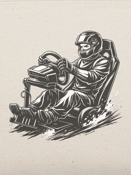 Simracer im Comic-Ink Stil in Action