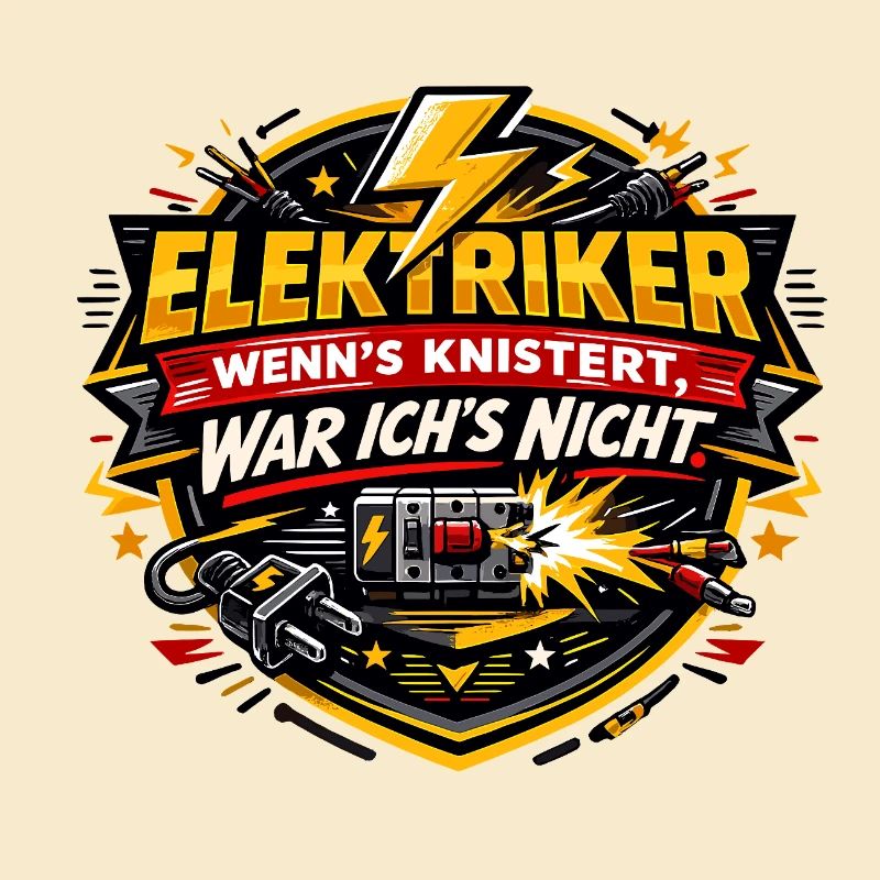 Elektriker Spruchbadge Knistern