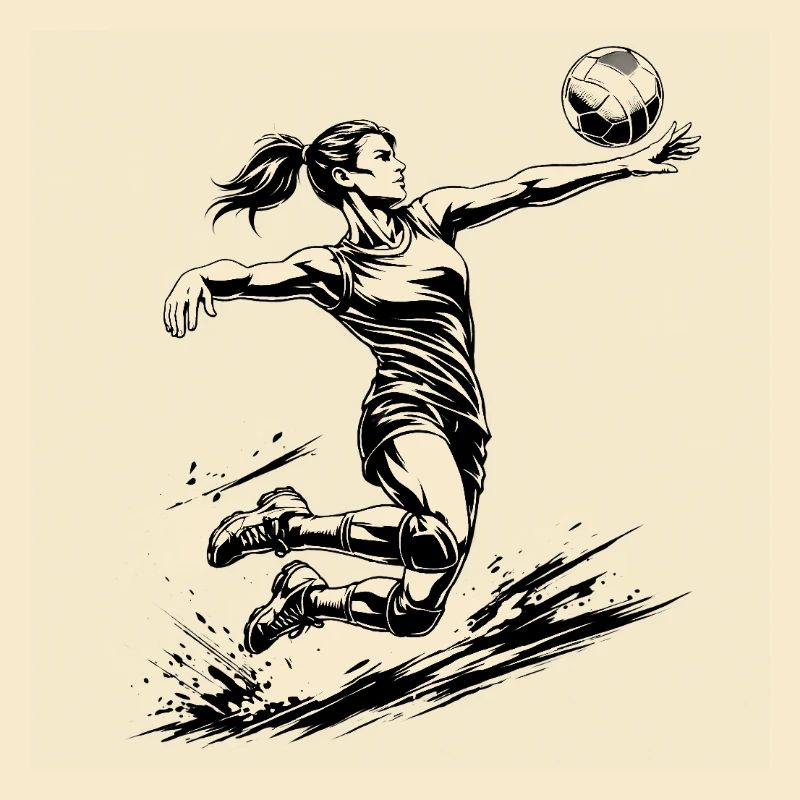 Puissance de volley-ball – Joueuse dynamique