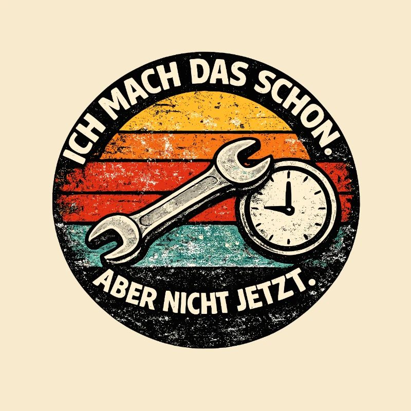 Prokrastination mit Werkzeug und Uhr