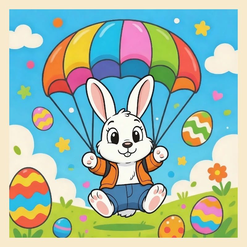 Osterhase mit Fallschirm