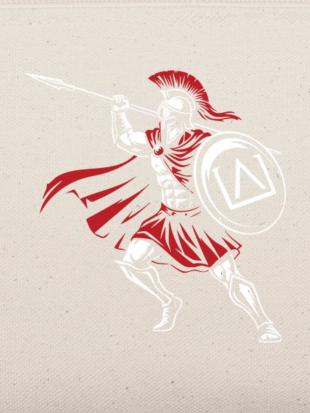 Spartan Spear Angriff Maskottchen Spartan Speer