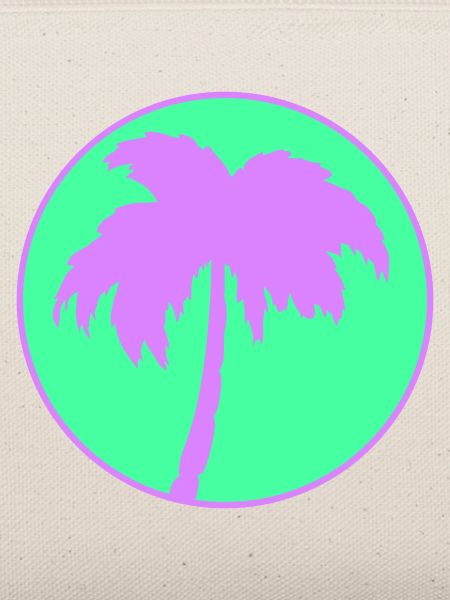 Neon Palmenkreis Silhouette