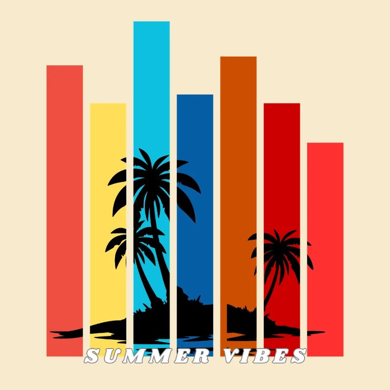 Tropical Summer Sunset Palm Trees Design