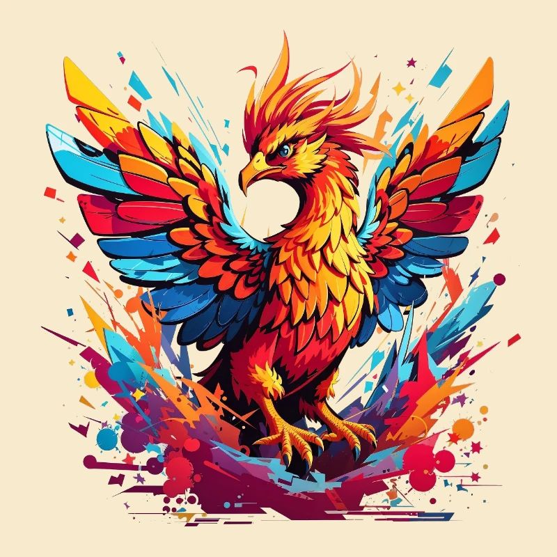 Feuerphönix Farbexplosion