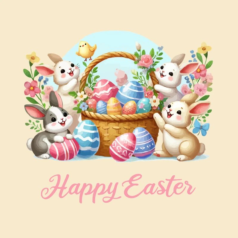 Osterhasenkorb Frühlingsfreude