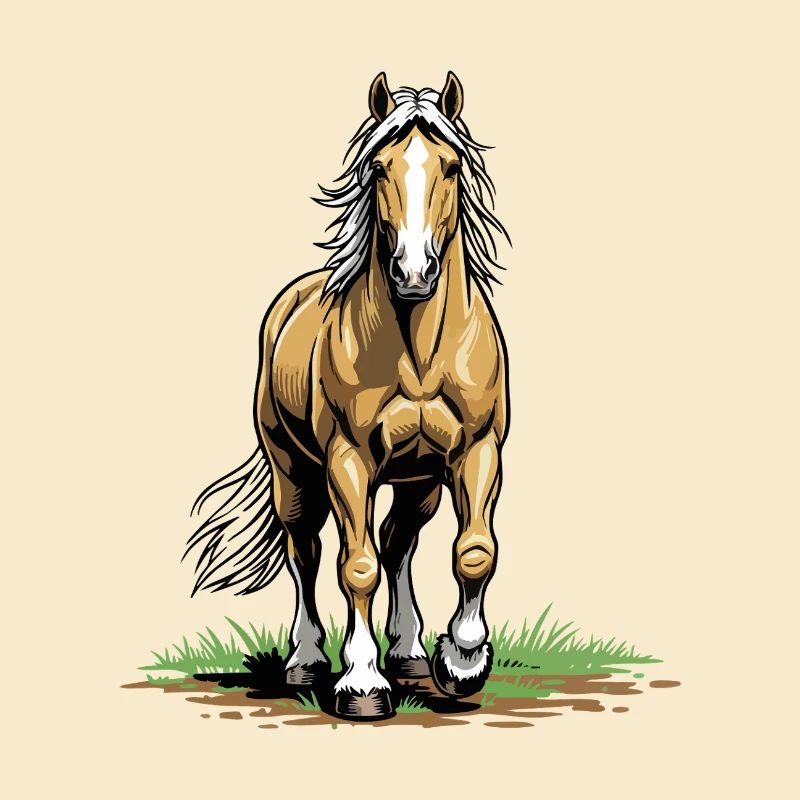 Palomino de Face Pferd Equestrian Elegance Chic