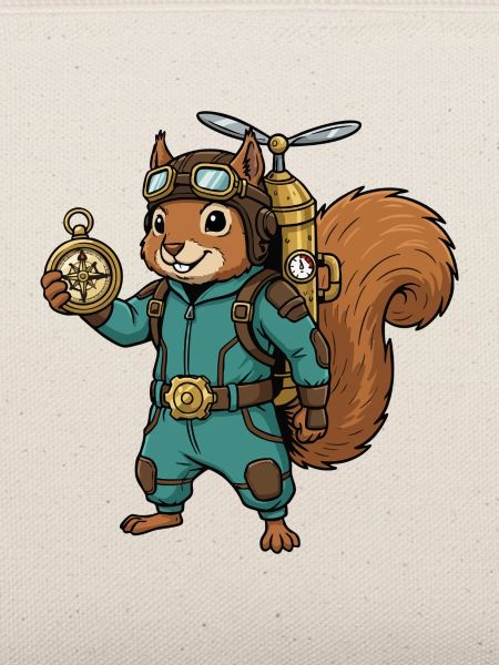 Squirrel Steampunk Aviator Jetpack-Kompass