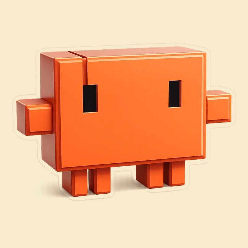 Claude Code Pixel 3D Mascot Cute Dev Sticker
