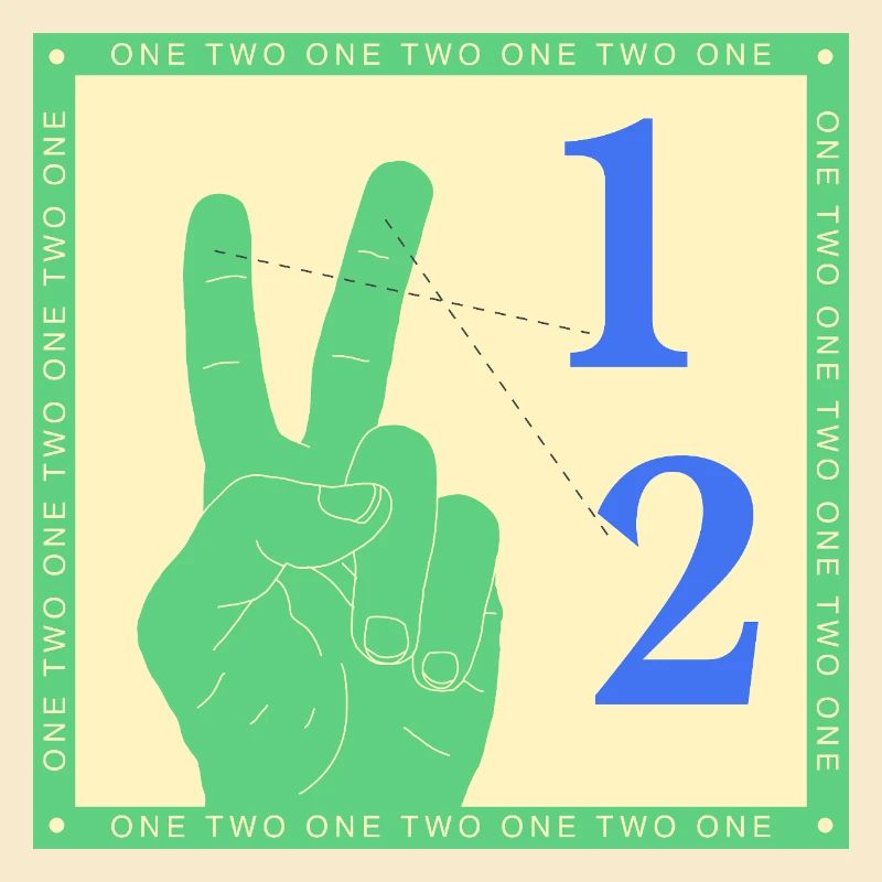 Graphique rétro One Two Counting Hand