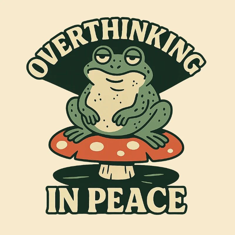 Overthinking in Peace Frog Humor Relax