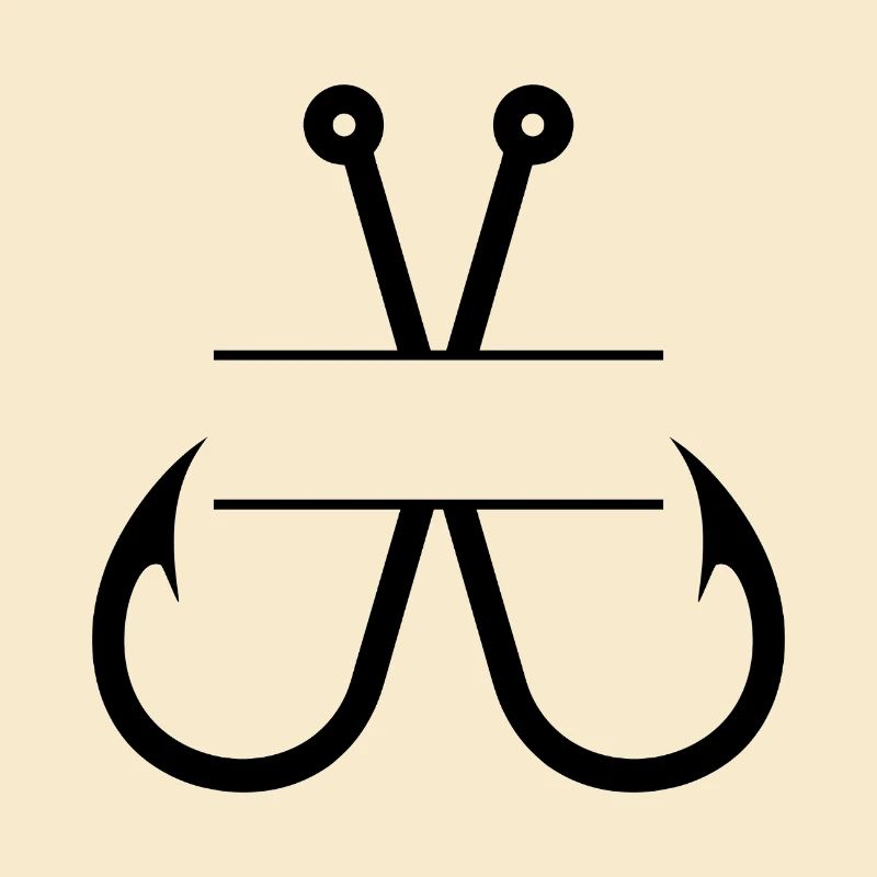 Fischhaken-Name Monogramm