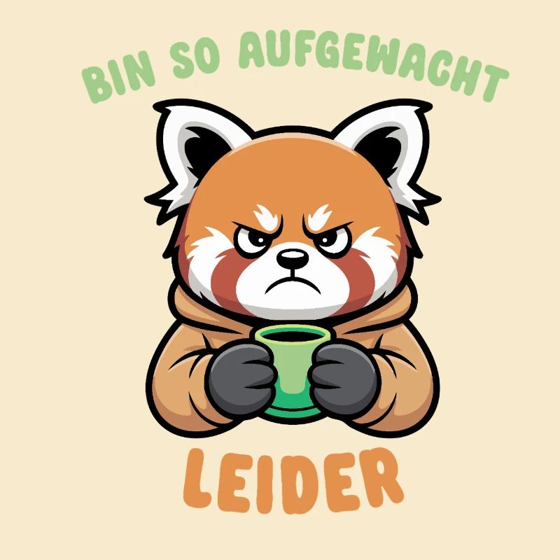 Mürrischer Panda mit Kaffee - Morgenmuffel