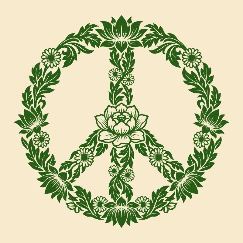 Peace Sign Floral Boho Style