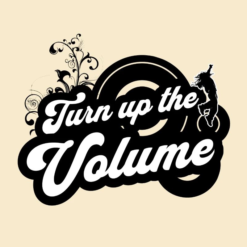 Volume Up — Schwarzes Retro-Skript