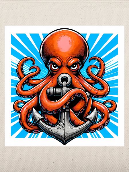 Oktopus umarmt einen Anker