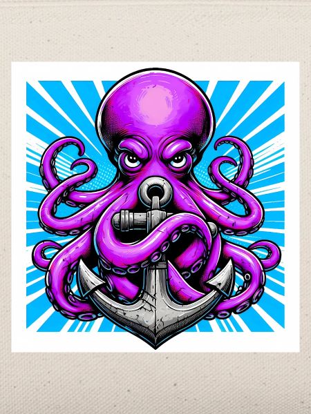 Oktopus umarmt einen Anker