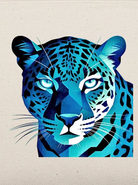 Fluoreszierender geometrischer Blauer Leopard
