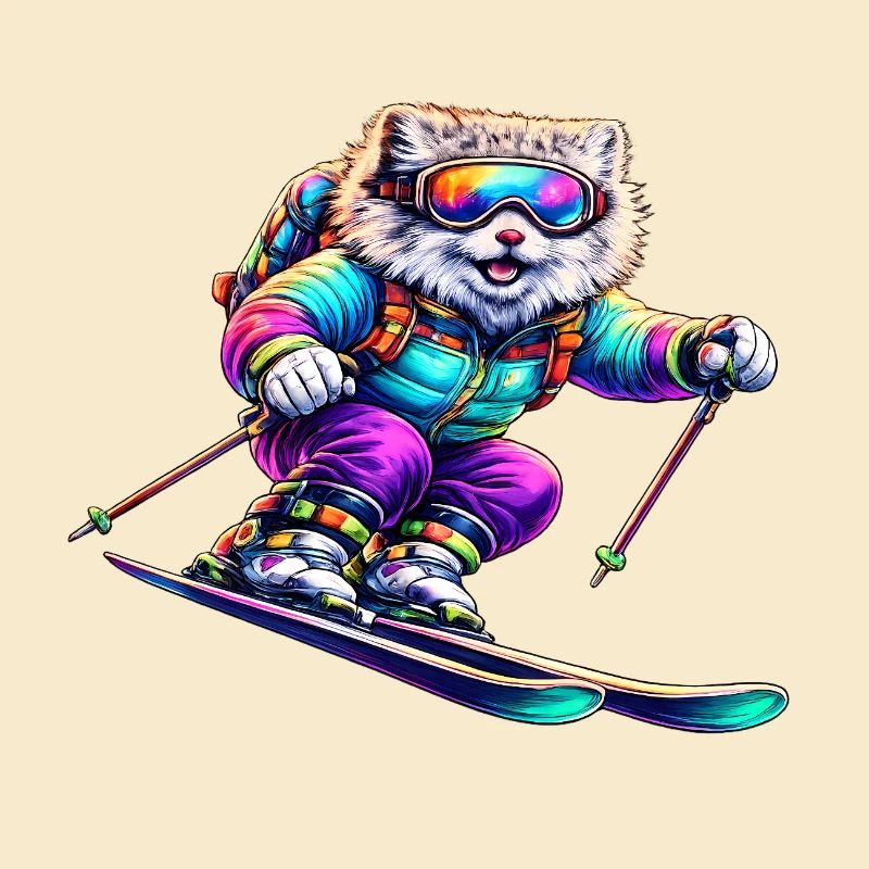Neon Skihund Wintersporttier