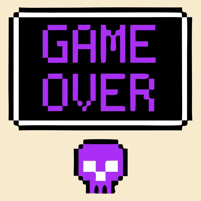 Game Over Pixel Art du Crâne