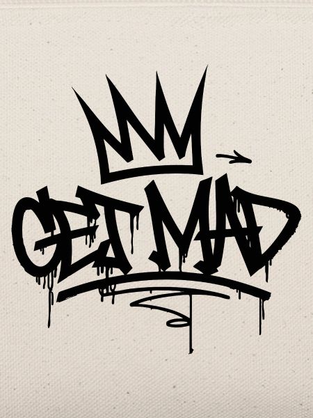 Gamma Crown Graffiti-Logo Werde wütend