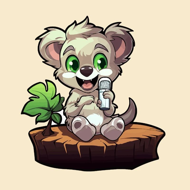 Kleiner Koala am Baumstumpf
