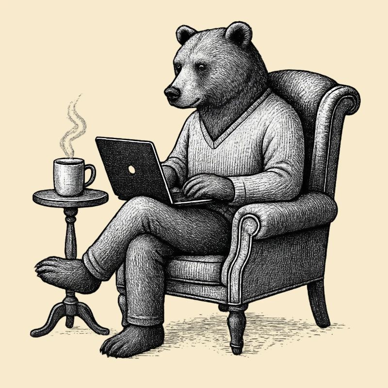 Bear CEO Laptop Lounge