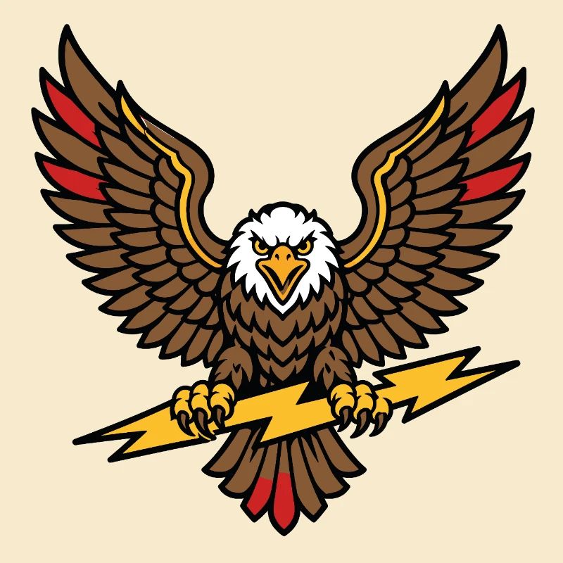 Alter-Schule-Tattoo-Stil Lightning Eagle