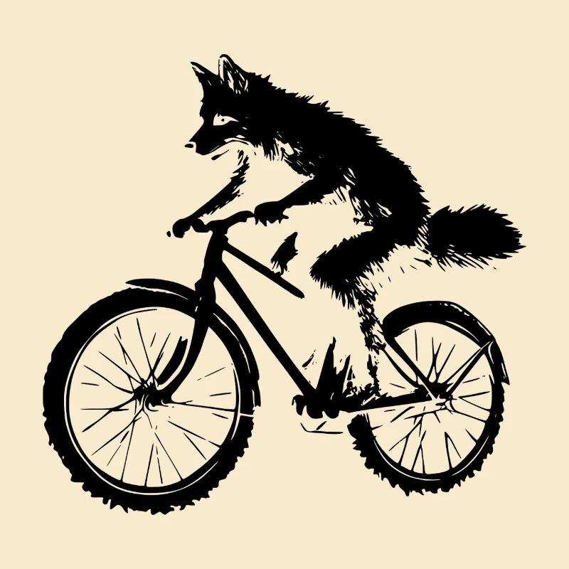 Funny Bicycle Fox