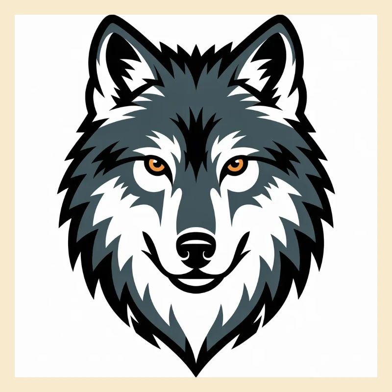 Emblème graphique du loup