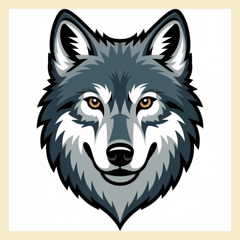 Wolf Head – stylized illustration
