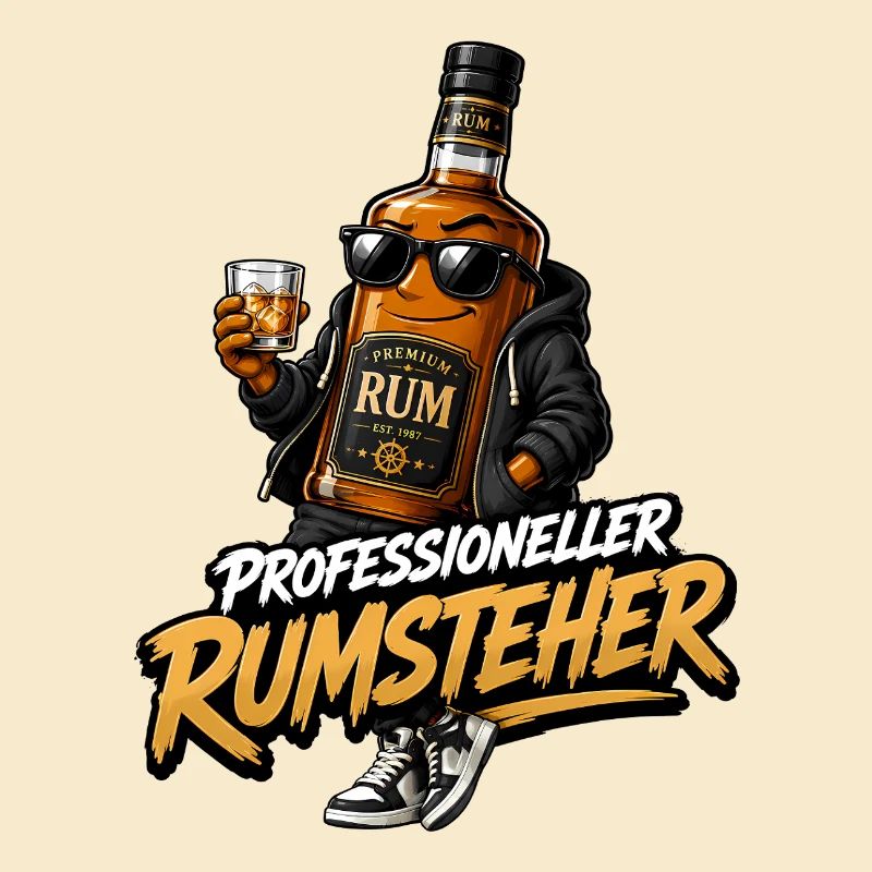 Professioneller Rumsteher Rum Flasche