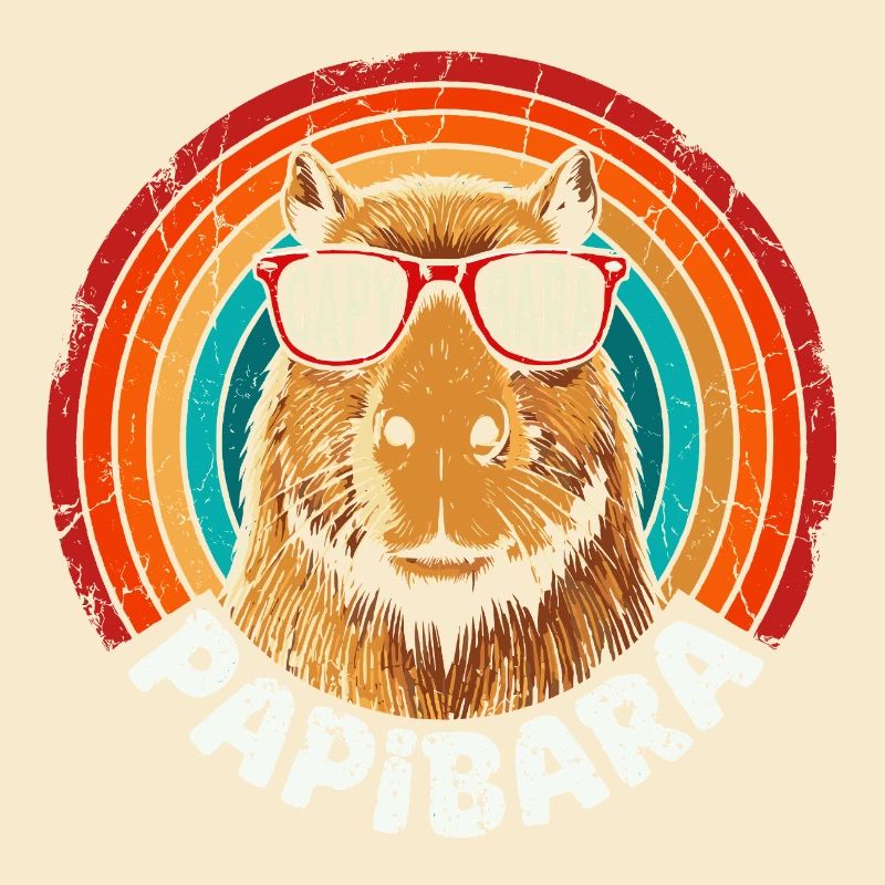 Capybara Retro Regenbogen Sonnenbrille