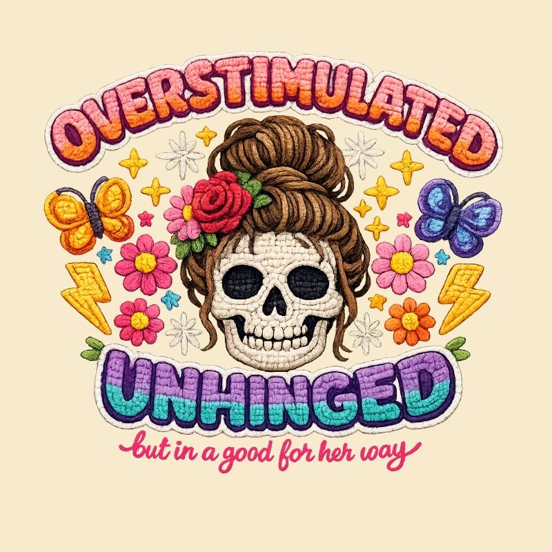 Overstimulated Unhinged Patch Skull