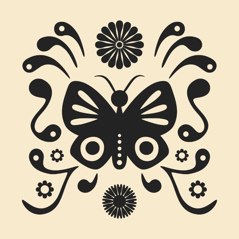 Boho butterfly L matte black