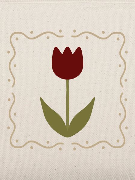 Tulpe in gerahmter Silhouette