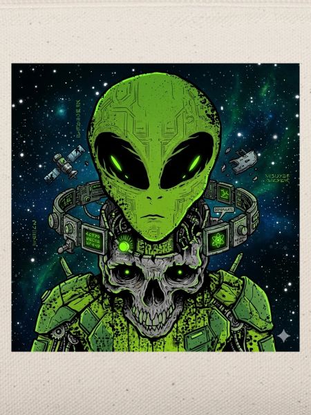 Cyber Alien Skull – Futuristisches Sci-Fi Alien 