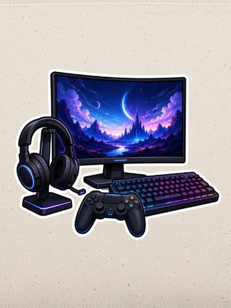Neon Gaming Setup mit RGB-Licht
