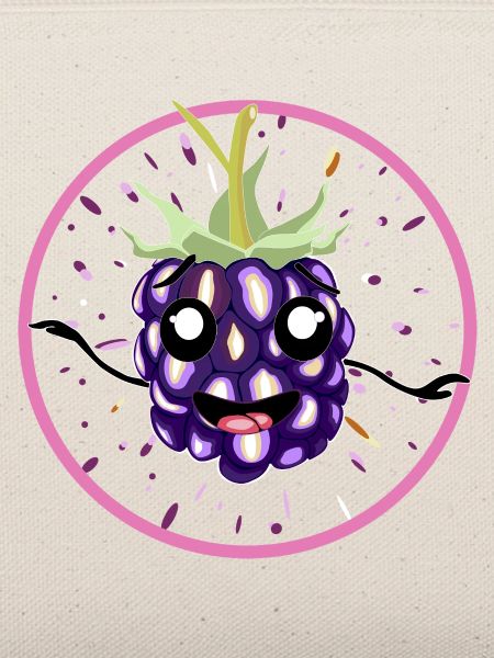 Kawaii Brombeere in Pink Circle