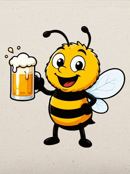 Fröhliche Bierbiene mit Krug